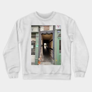 Alley through half-timbered house Crewneck Sweatshirt